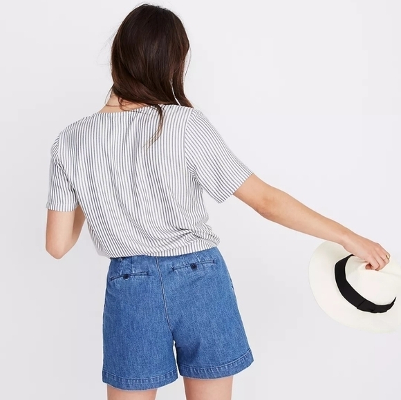 Madewell Novel Tie-Front Top in Stripe - Picture 3 of 7